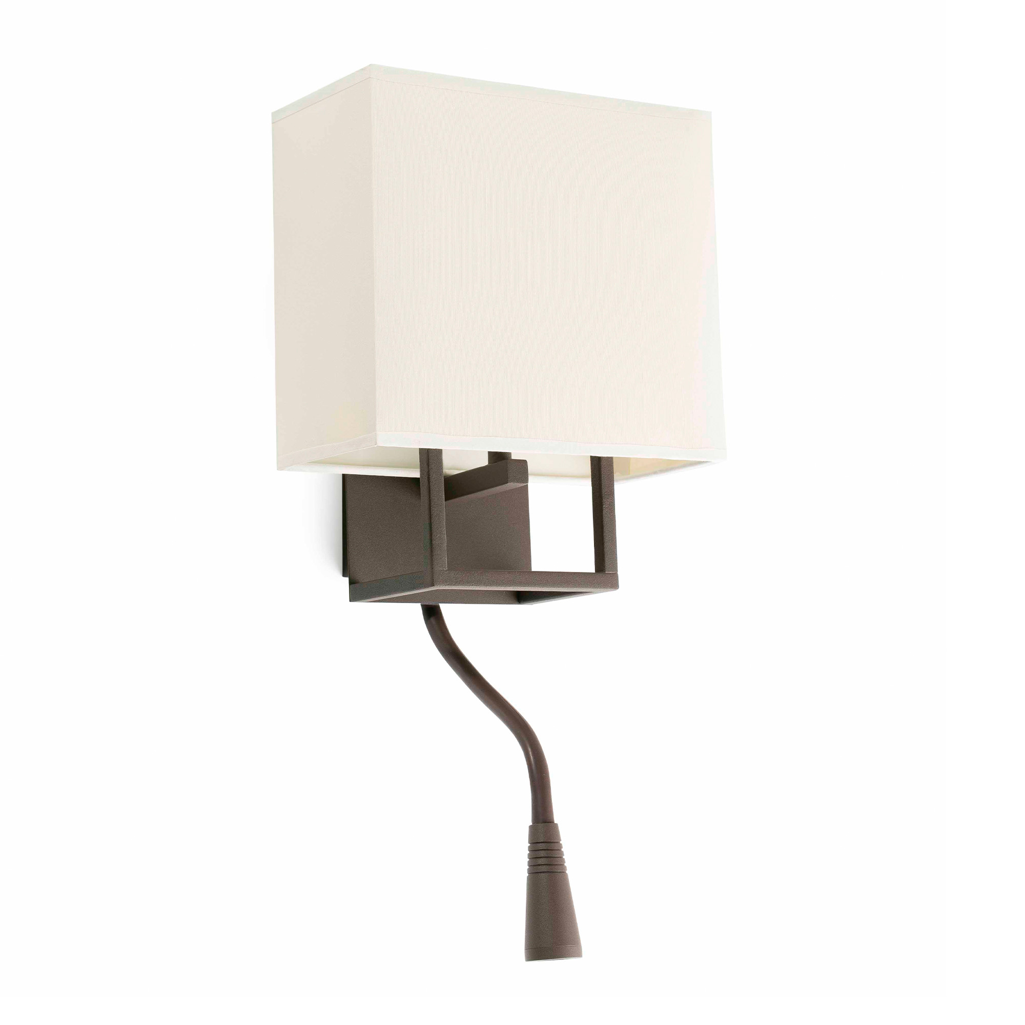 Faro VESPER Wandleuchte in Braun und Beige mit-Leser - Produktbild 1