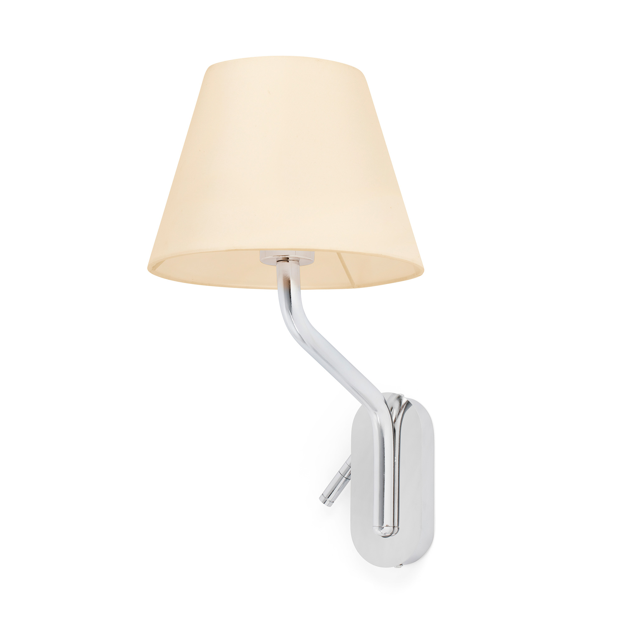 Faro ETERNA Wandleuchte mit rechtsseitigem Chrom/Beige-Leser - Produktbild 1