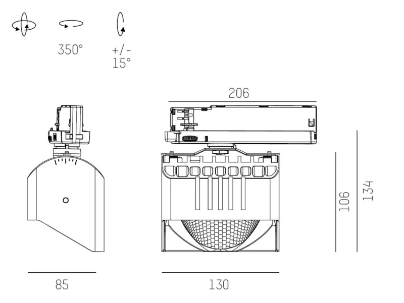 Molto Luce ARTIS 1 MATRIX FLOOR TRACK (weiß) - Produktbild 2