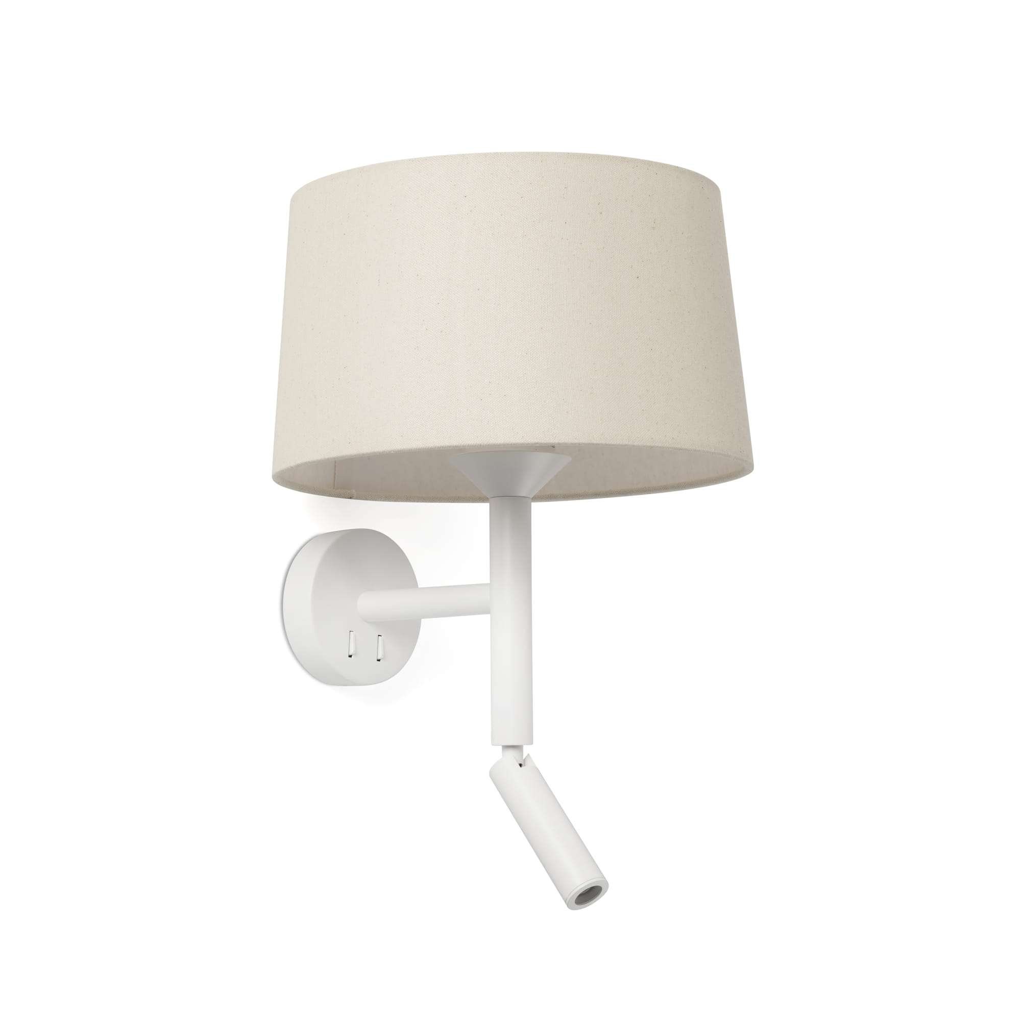 Faro WINDSOR Wandleuchte mit weiß/Leinen Leser - 1