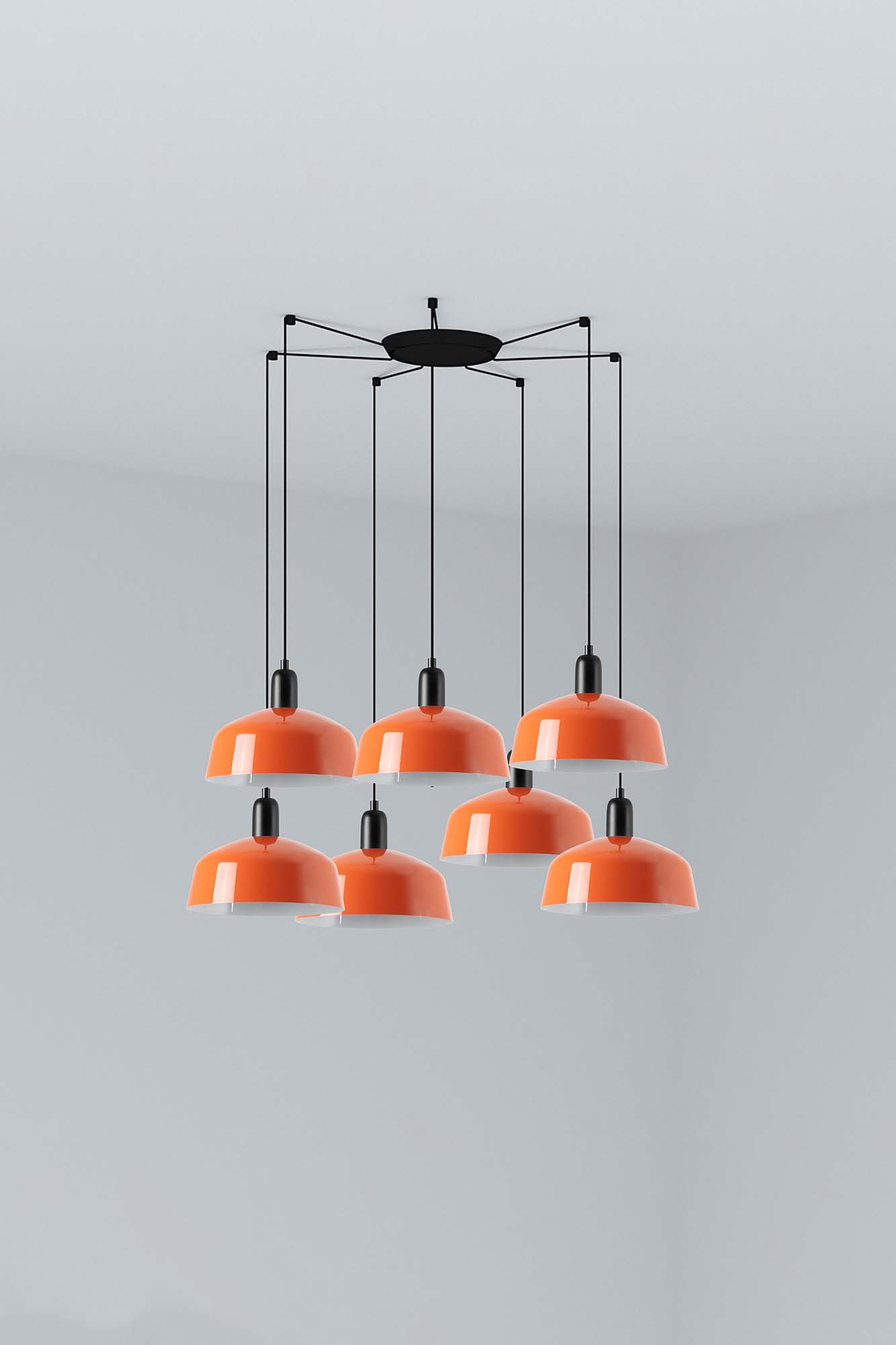 Faro TATAWIN M Metall 7L Pendelleuchte Orange-rot Faro TATAWIN M Metall 7L Pendelleuchte Orange-rot - Produktbild 1