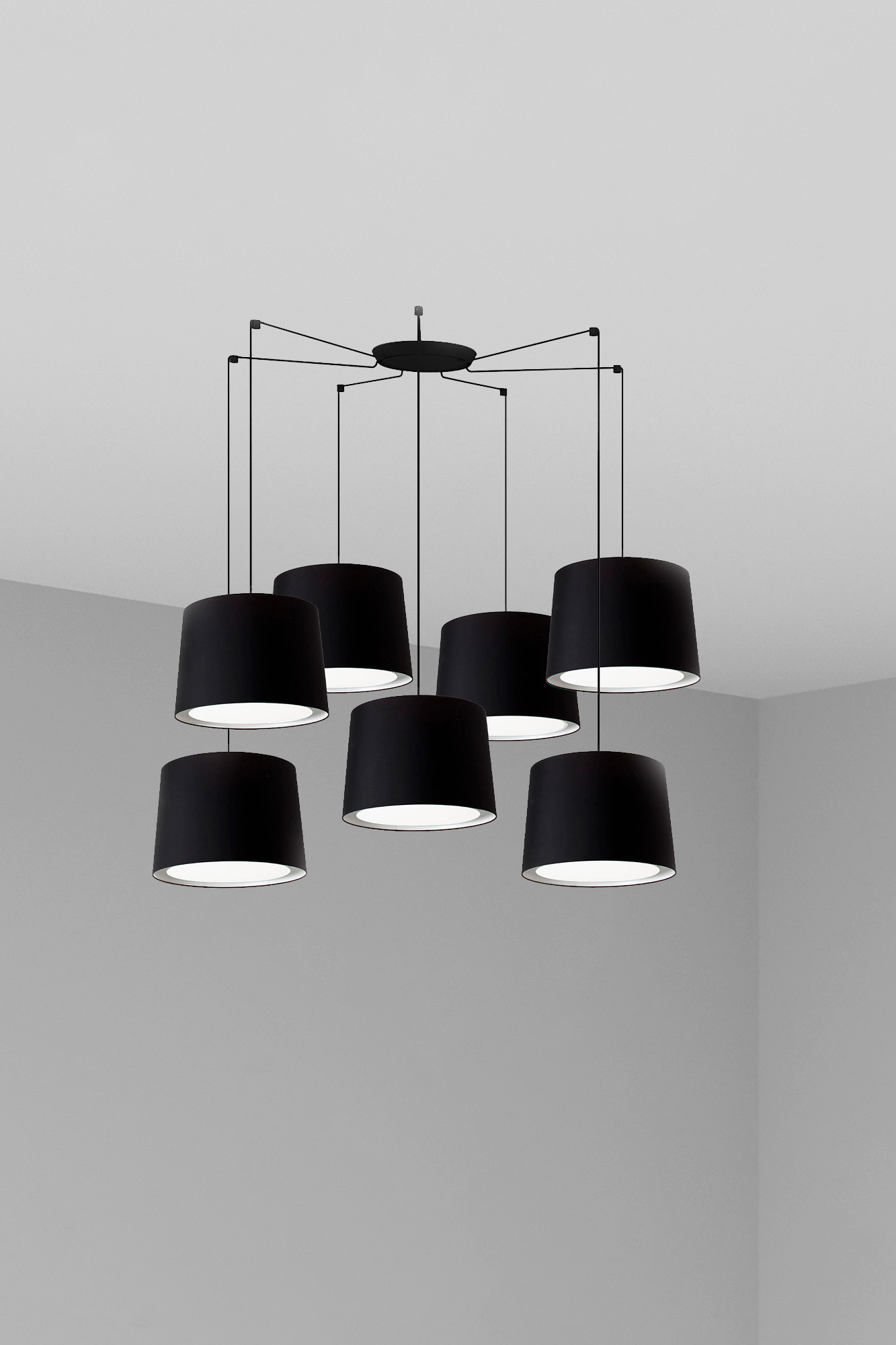 Faro CONGA 7L Schwarz Pendelleuchte Faro CONGA 7L Schwarz Pendelleuchte - Produktbild 1