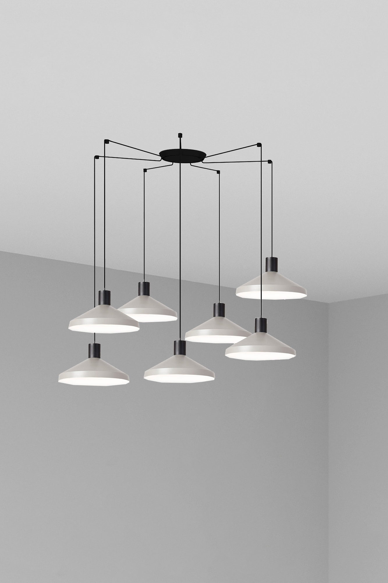 Faro KOMBO 400 7L Grau Pendelleuchte Faro KOMBO 400 7L Grau Pendelleuchte - Produktbild 1