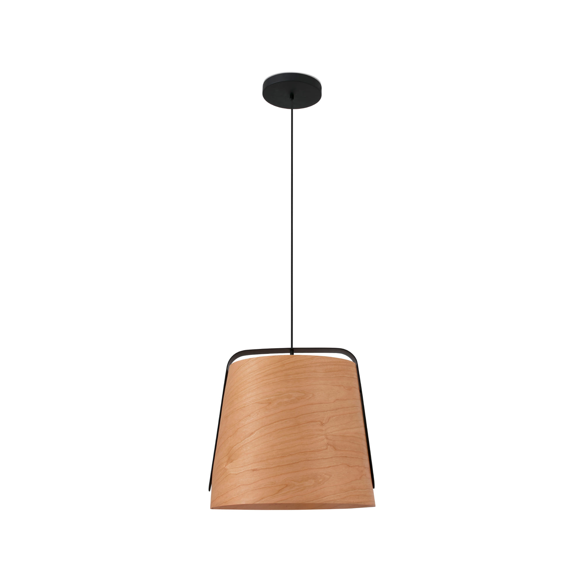 Faro STOOD Hängeleuchte schwarz und Holz - Produktbild 1