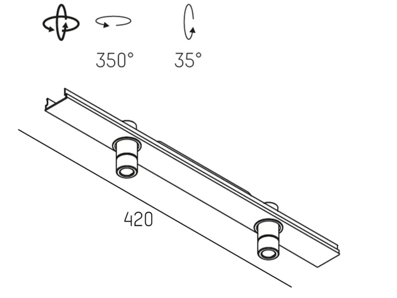 Molto Luce RIDE SPOT 2 SYSTEM INSERT (aluminium eloxiert) - Produktbild 2