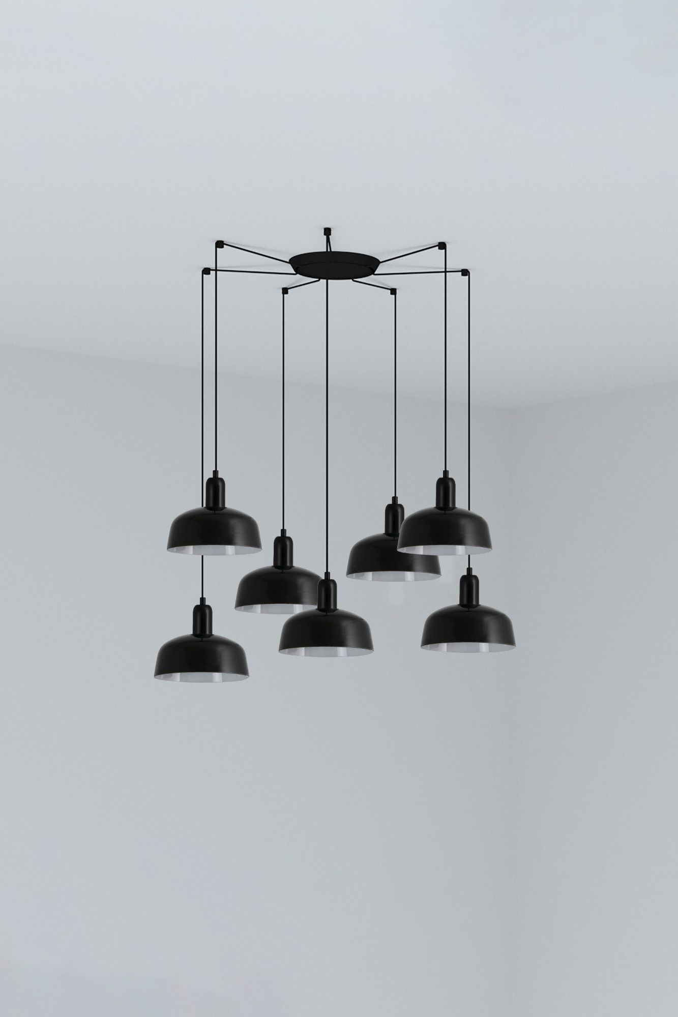 Faro TATAWIN S 7L Pendelleuchte Glas schwarz Faro TATAWIN S 7L Pendelleuchte Glas schwarz - Produktbild 1