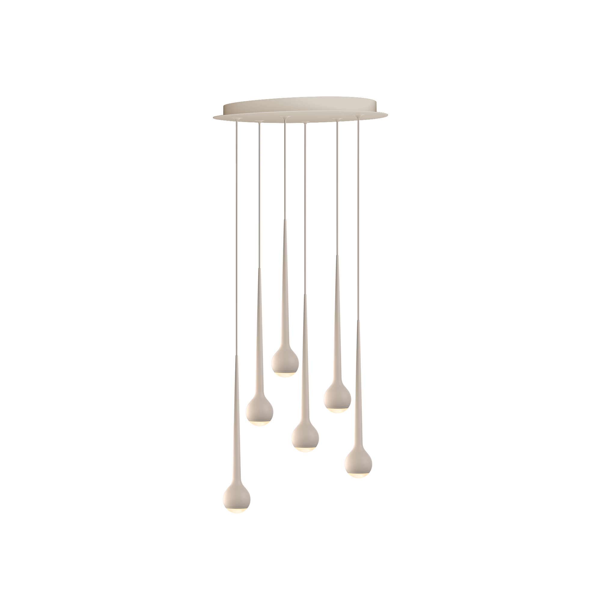 Grau Falling Sun Chandelier Six Sand White - Produktbild 1