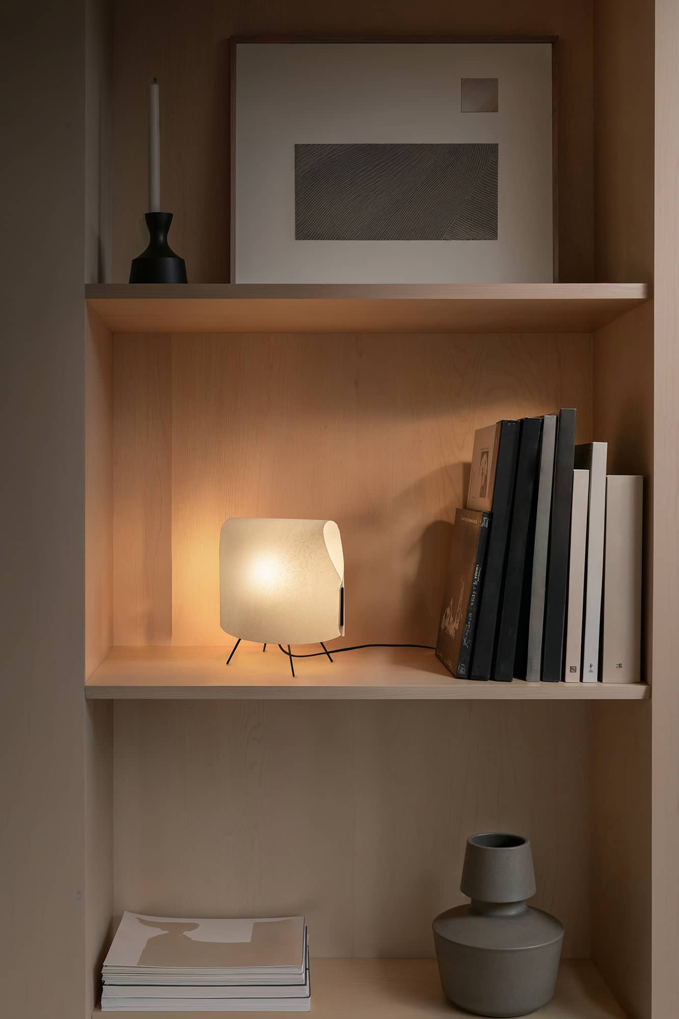 Faro LUANG XS Tischleuchte schwarz/beige - Produktbild 2