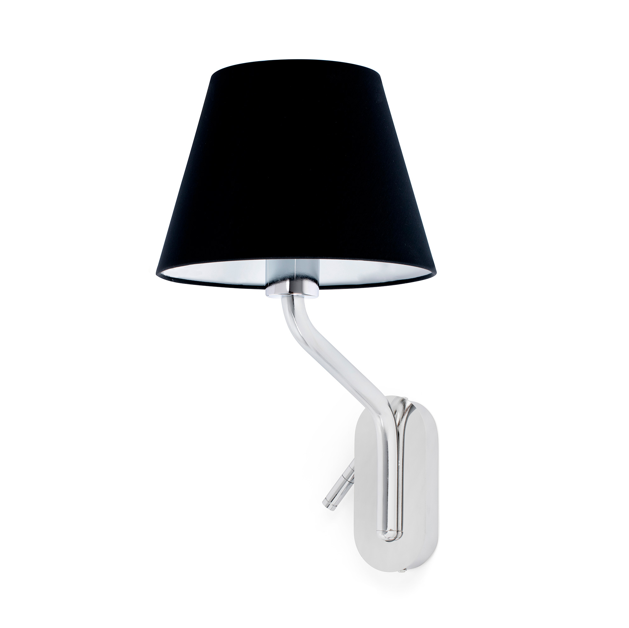 Faro ETERNA Wandleuchte mit rechtsseitigem chrom/schwarzem Leser - Produktbild 1
