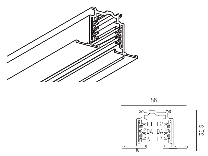 Molto Luce 3 PHASE TRACK PULSE DALI R (grau) - 2
