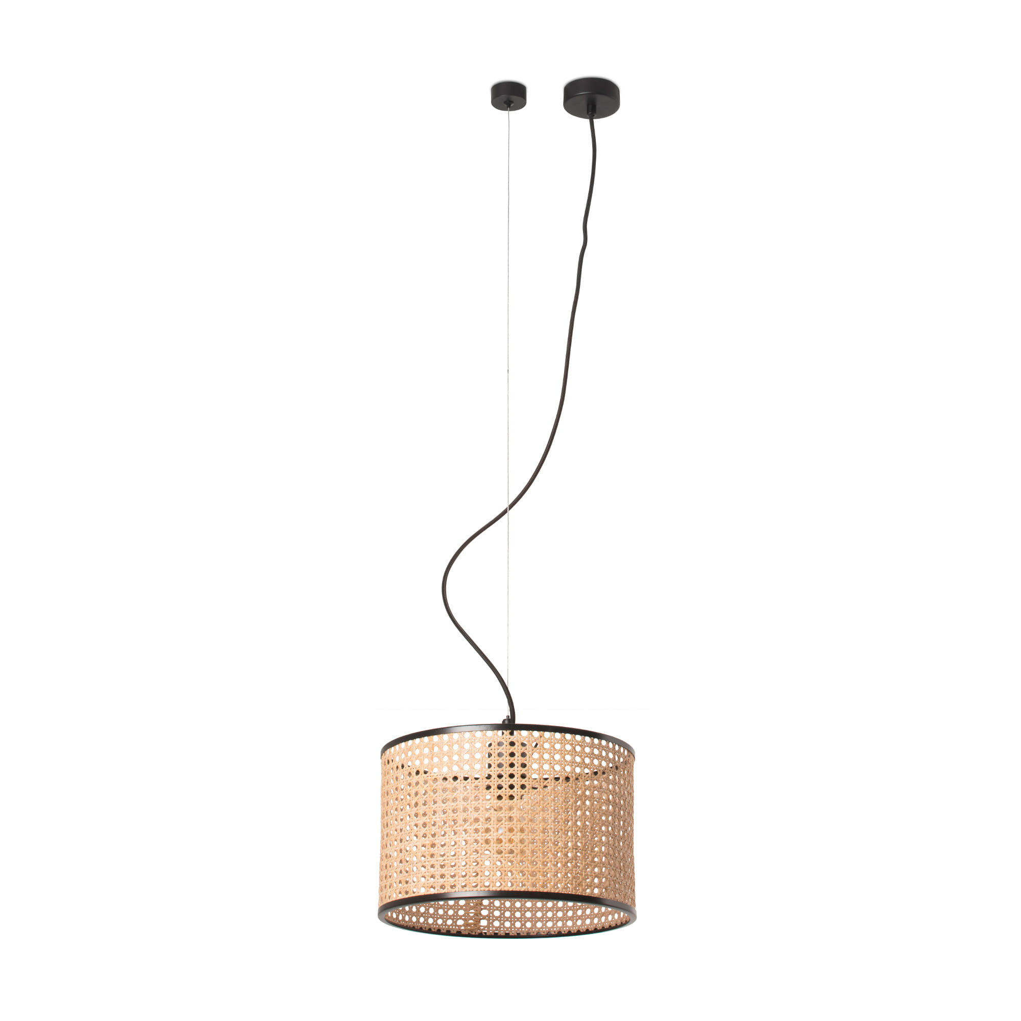 Faro MAMBO 320 Pendelleuchte schwarz/rattan - Produktbild 1