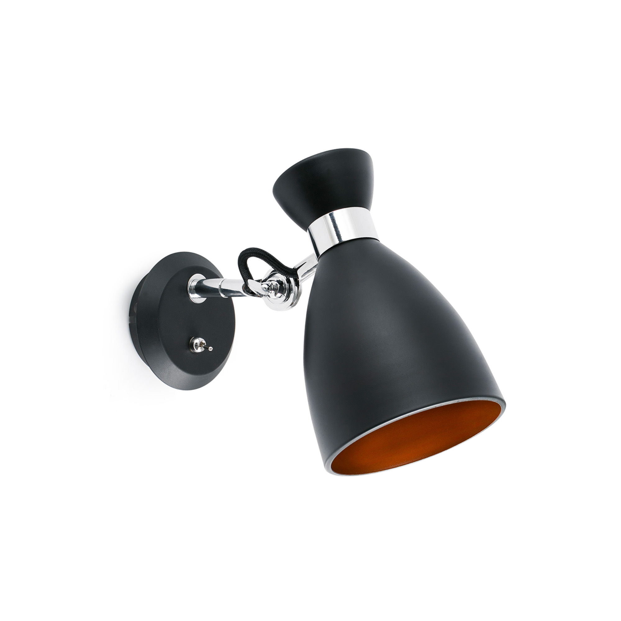Faro RETRO Wandleuchte schwarz und kupfer - Produktbild 1