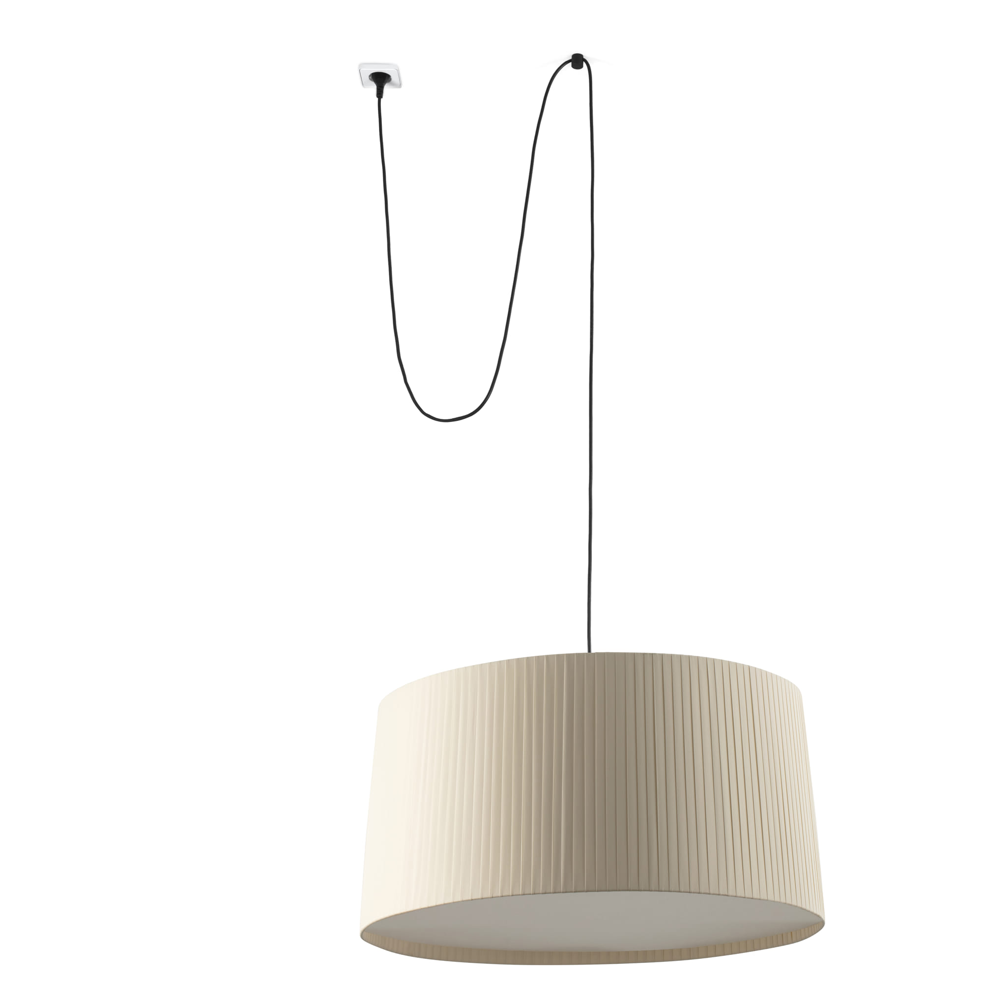 Faro SAMBA 700 Hängeleuchte schwarz/beige mit Stecker - Produktbild 1