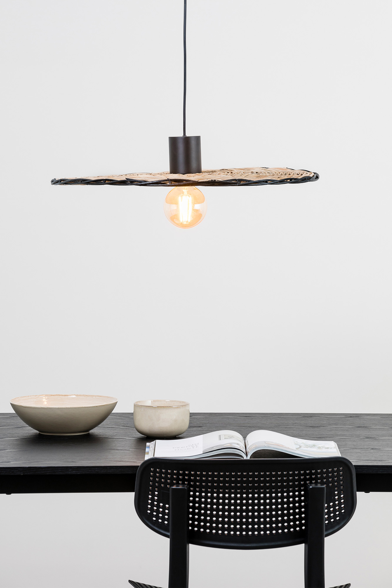 Faro COSTAS 600 Pendelleuchte schwarz/rattan - Produktbild 6