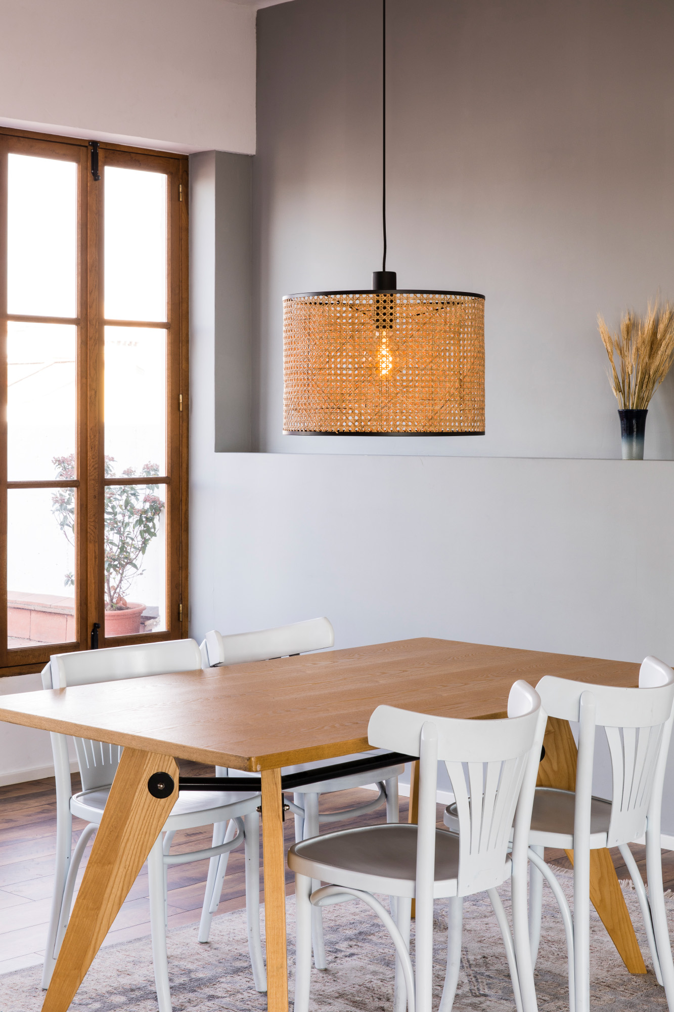 Faro MAMBO 450 Pendelleuchte schwarz/rattan - Produktbild 3
