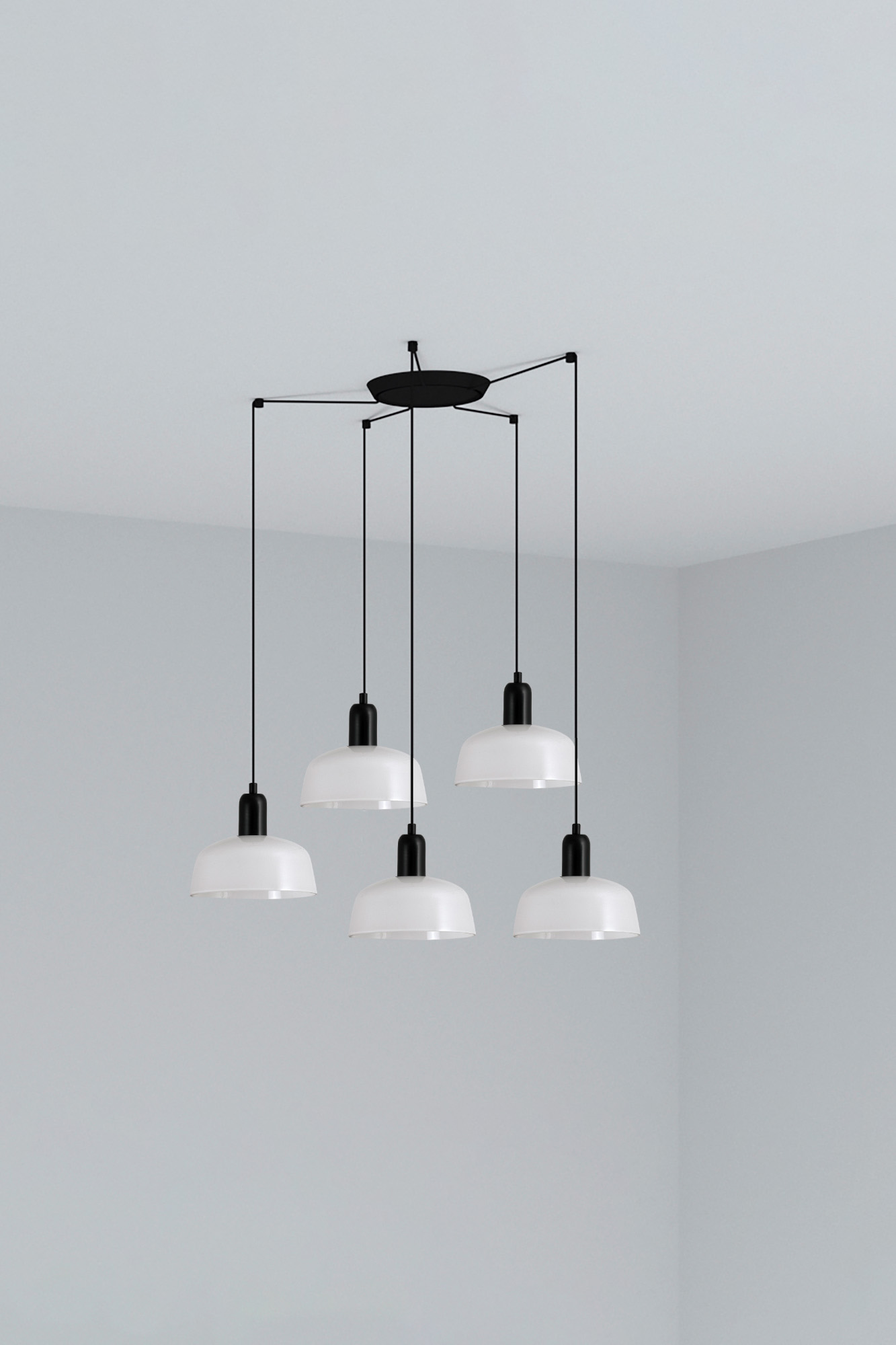 Faro TATAWIN S 5L Pendelleuchte Glas weiß Faro TATAWIN S 5L Pendelleuchte Glas weiß - Produktbild 1