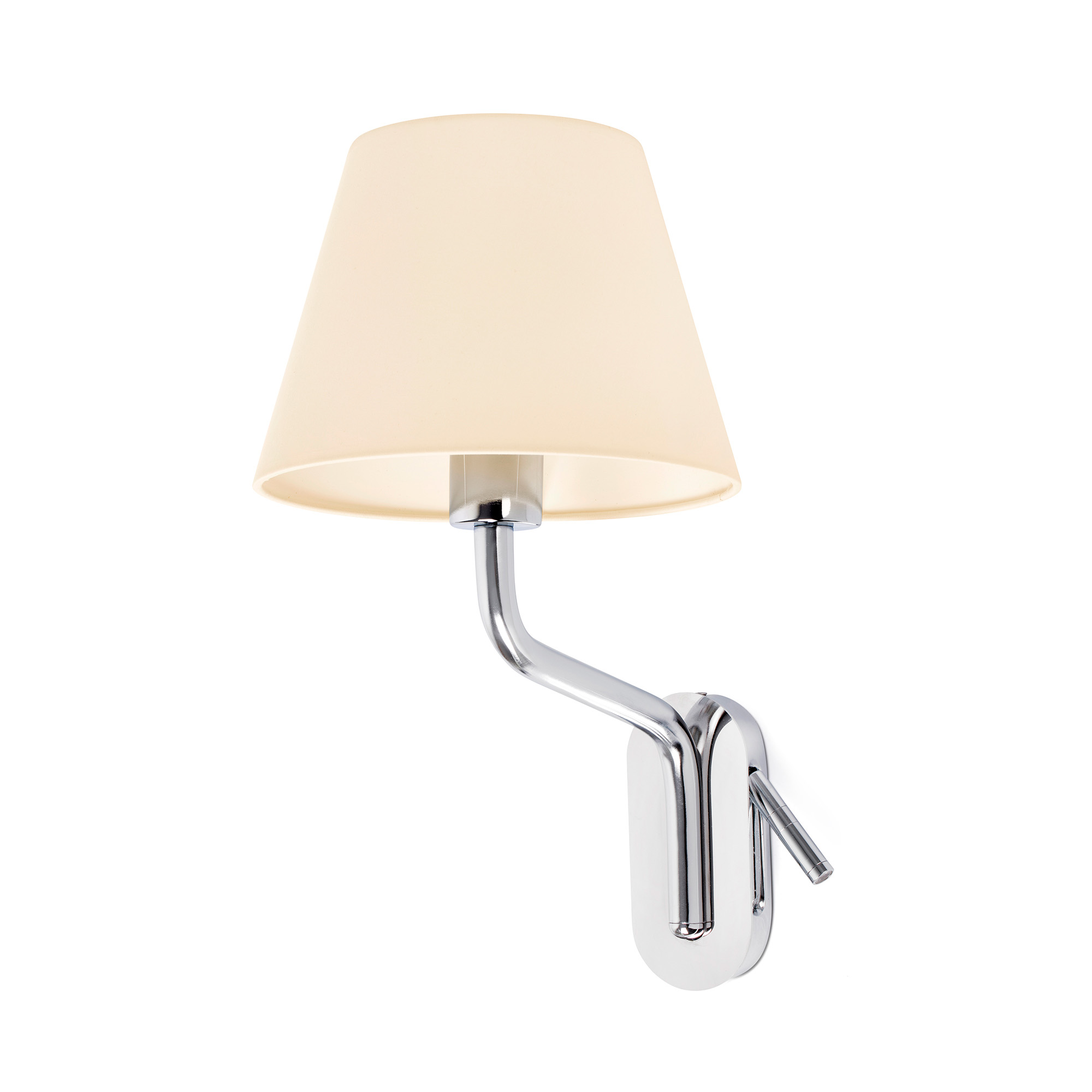 Faro ETERNA Wandleuchte mit linkem Leser, chrom/beige - Produktbild 1