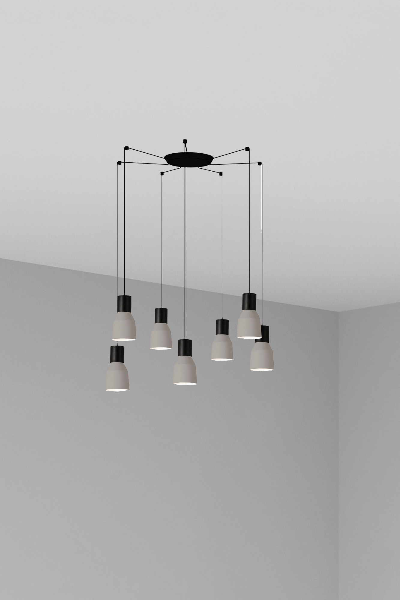 Faro KOMBO 120 7L Grau Pendelleuchte Faro KOMBO 120 7L Grau Pendelleuchte - Produktbild 1