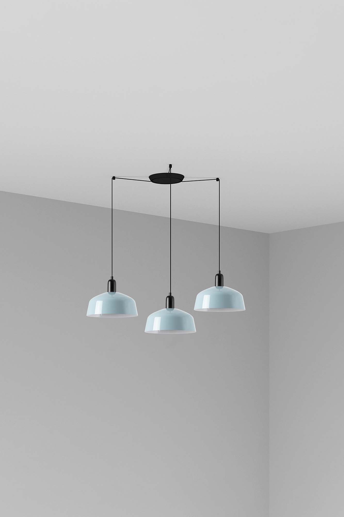Faro TATAWIN M Metall 3L Pendelleuchte Grau-blau - Produktbild 1