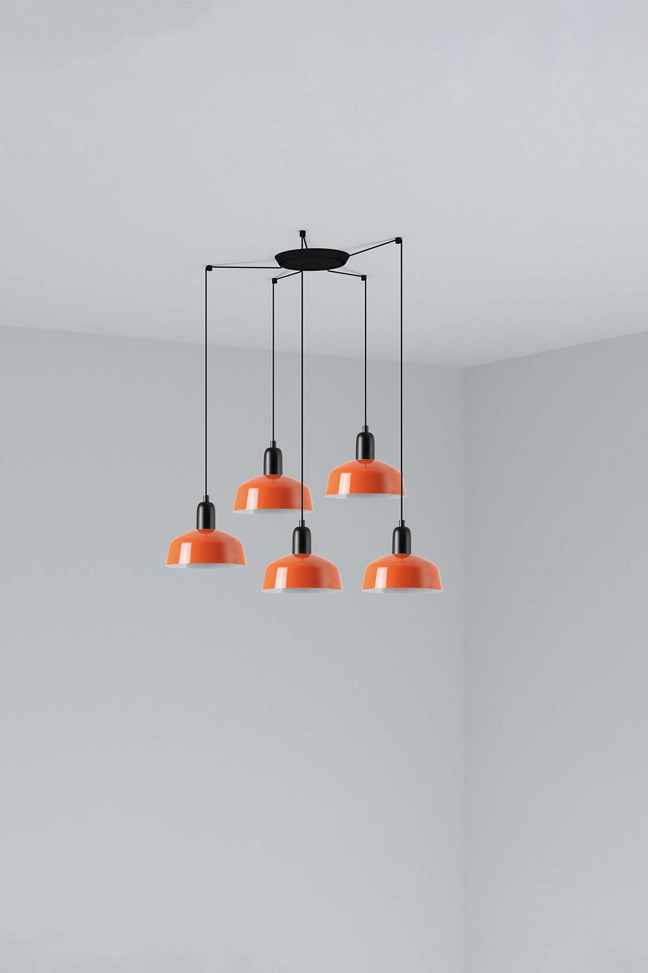 Faro TATAWIN S Metall 5L Pendelleuchte Orange-rot Faro TATAWIN S Metall 5L Pendelleuchte Orange-rot - Produktbild 1