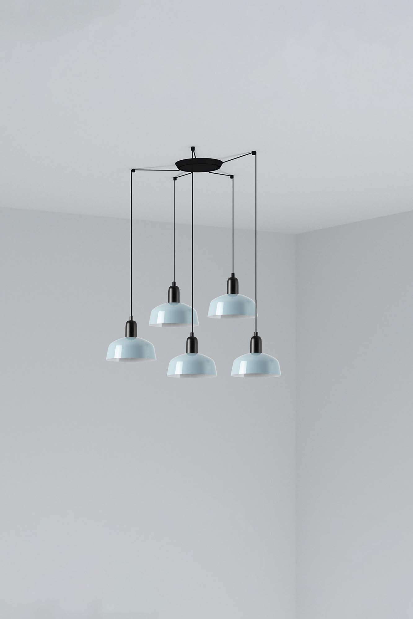 Faro TATAWIN S Metall 5L Pendelleuchte Grau-blau Faro TATAWIN S Metall 5L Pendelleuchte Grau-blau - Produktbild 1