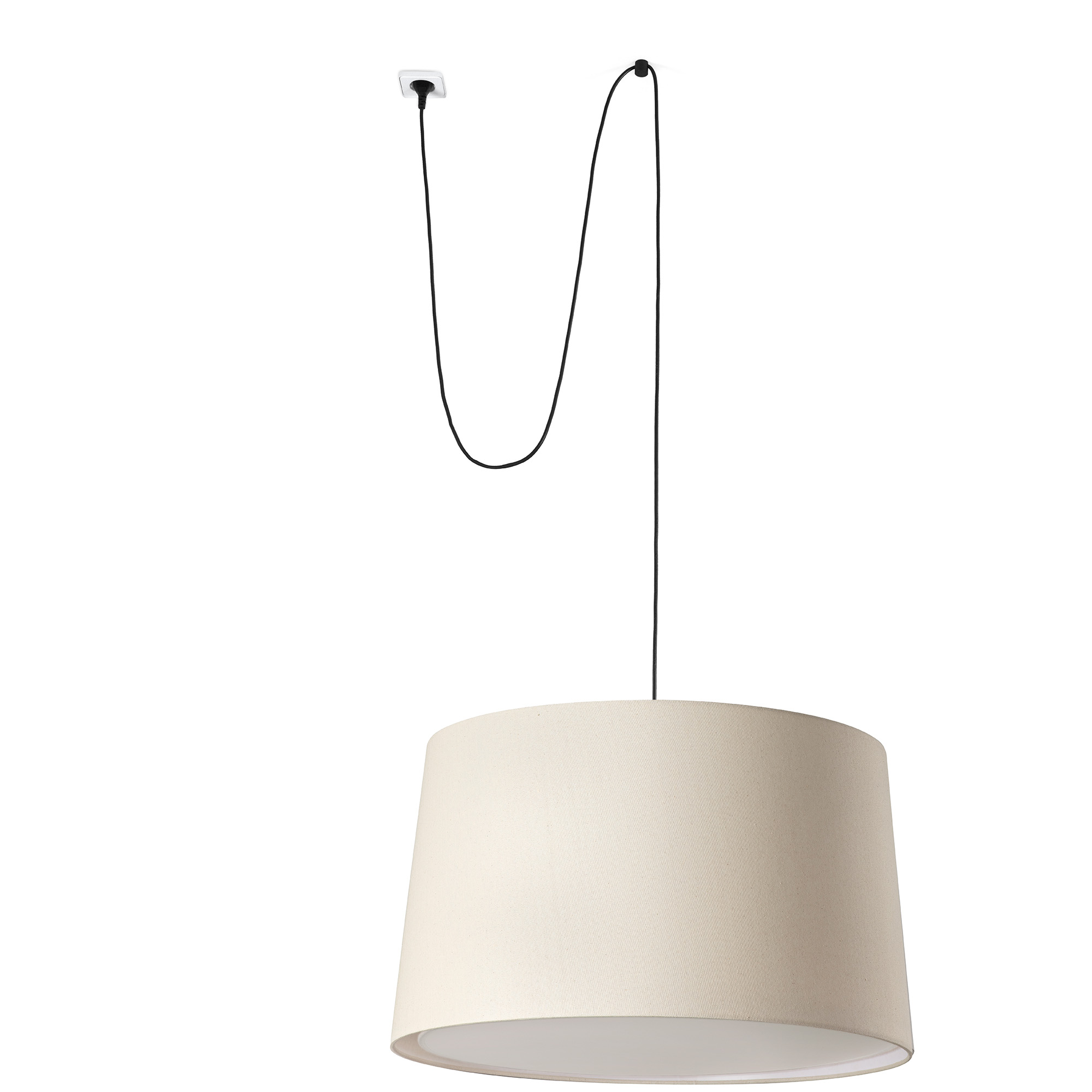 Faro WINDSOR Pendelleuchte mit Stecker schwarz/Leinen Faro WINDSOR Pendelleuchte mit Stecker schwarz/Leinen - Produktbild 1
