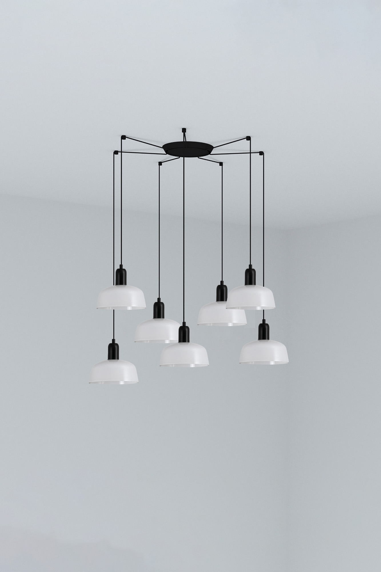 Faro TATAWIN S 7L Pendelleuchte Glas weiß Faro TATAWIN S 7L Pendelleuchte Glas weiß - Produktbild 1