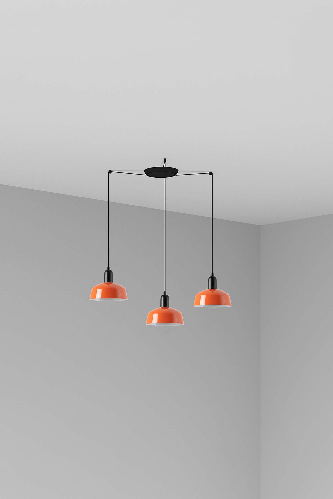 Faro TATAWIN S Metall 3L Pendelleuchte Orange-rot Faro TATAWIN S Metall 3L Pendelleuchte Orange-rot - Produktbild 1