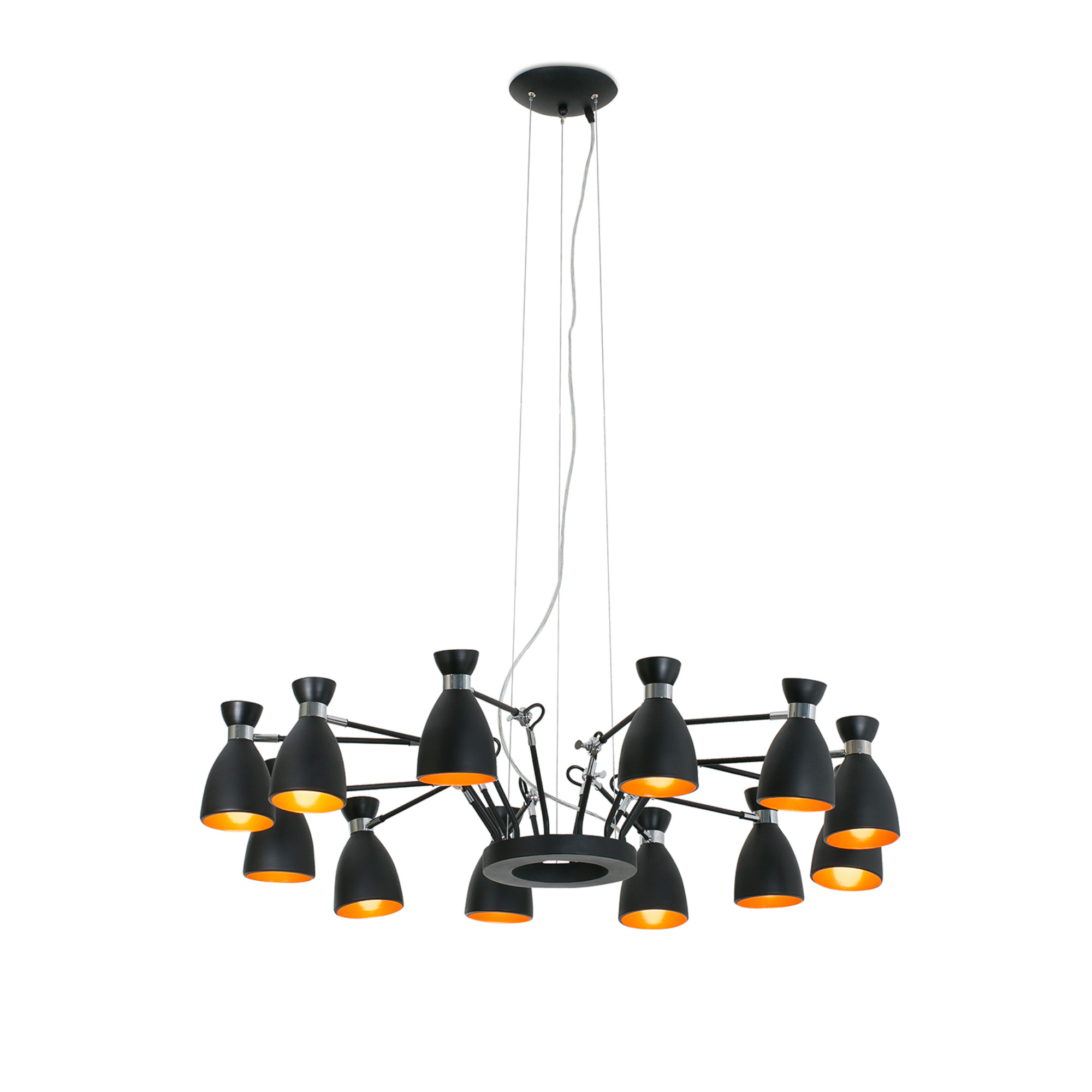 Faro RETRO 12L Pendelleuchte schwarz und kupfer Faro RETRO 12L Pendelleuchte schwarz und kupfer - Produktbild 1