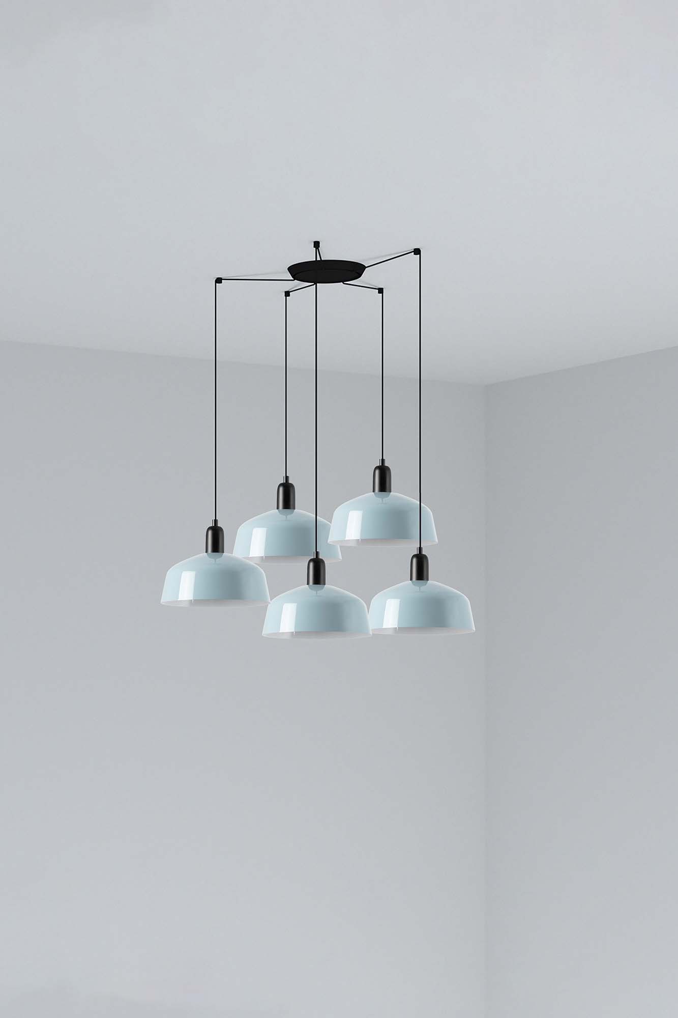 Faro TATAWIN M Metall 5L Pendelleuchte Grau-blau Faro TATAWIN M Metall 5L Pendelleuchte Grau-blau - Produktbild 1