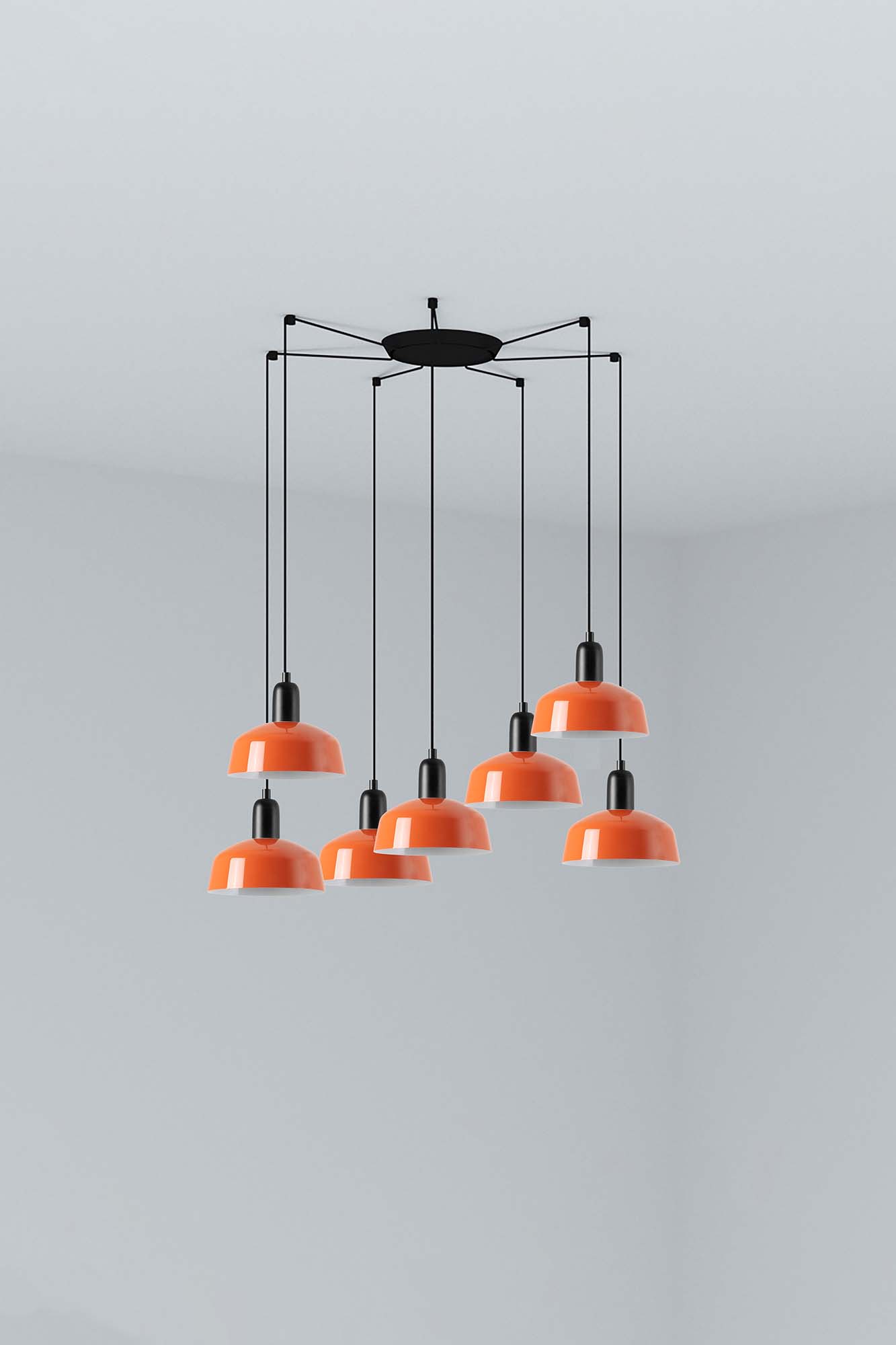 Faro TATAWIN S Metall 7L Pendelleuchte Orange-rot - Produktbild 1
