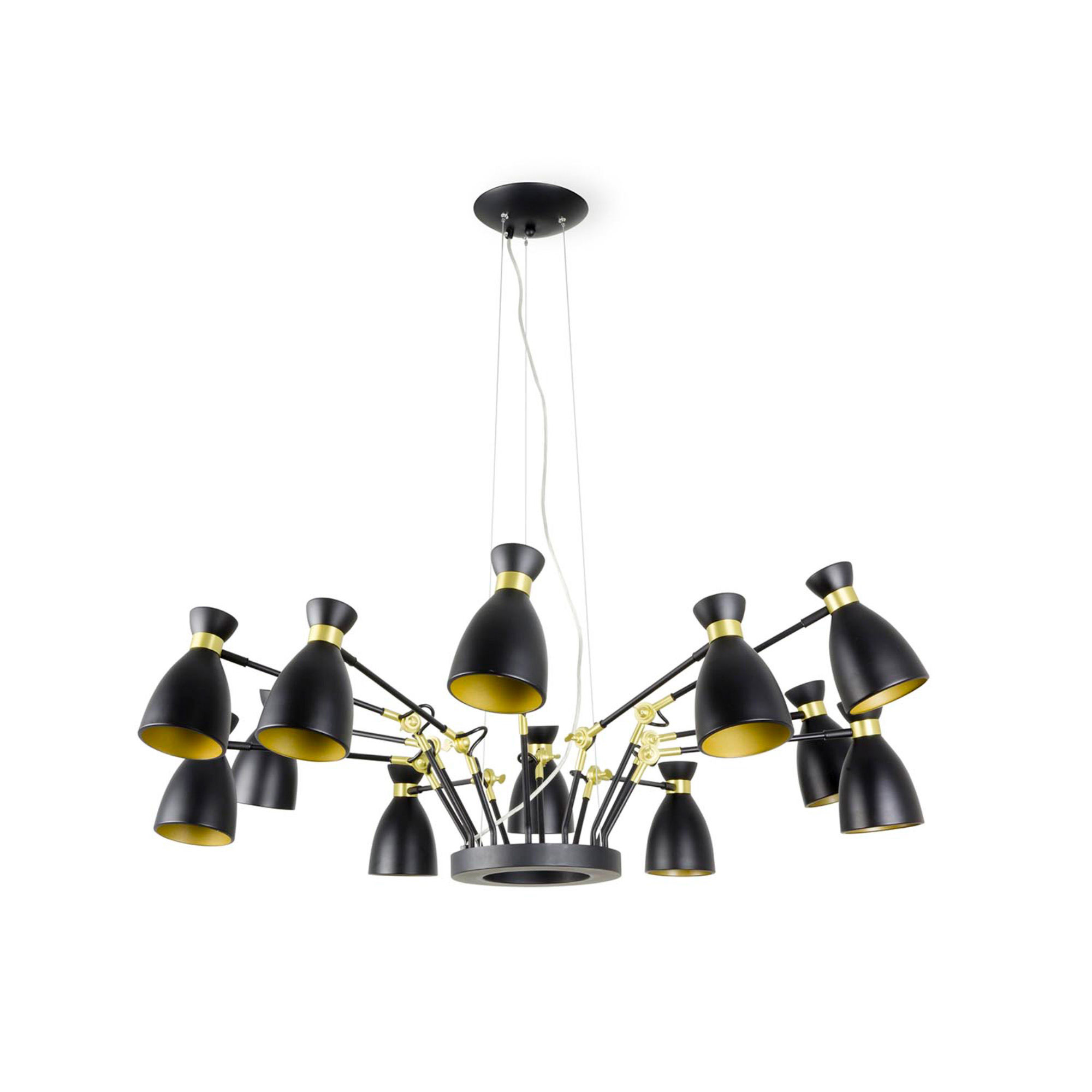 Faro RETRO 12L Pendelleuchte schwarz und gold satiniert - Produktbild 1