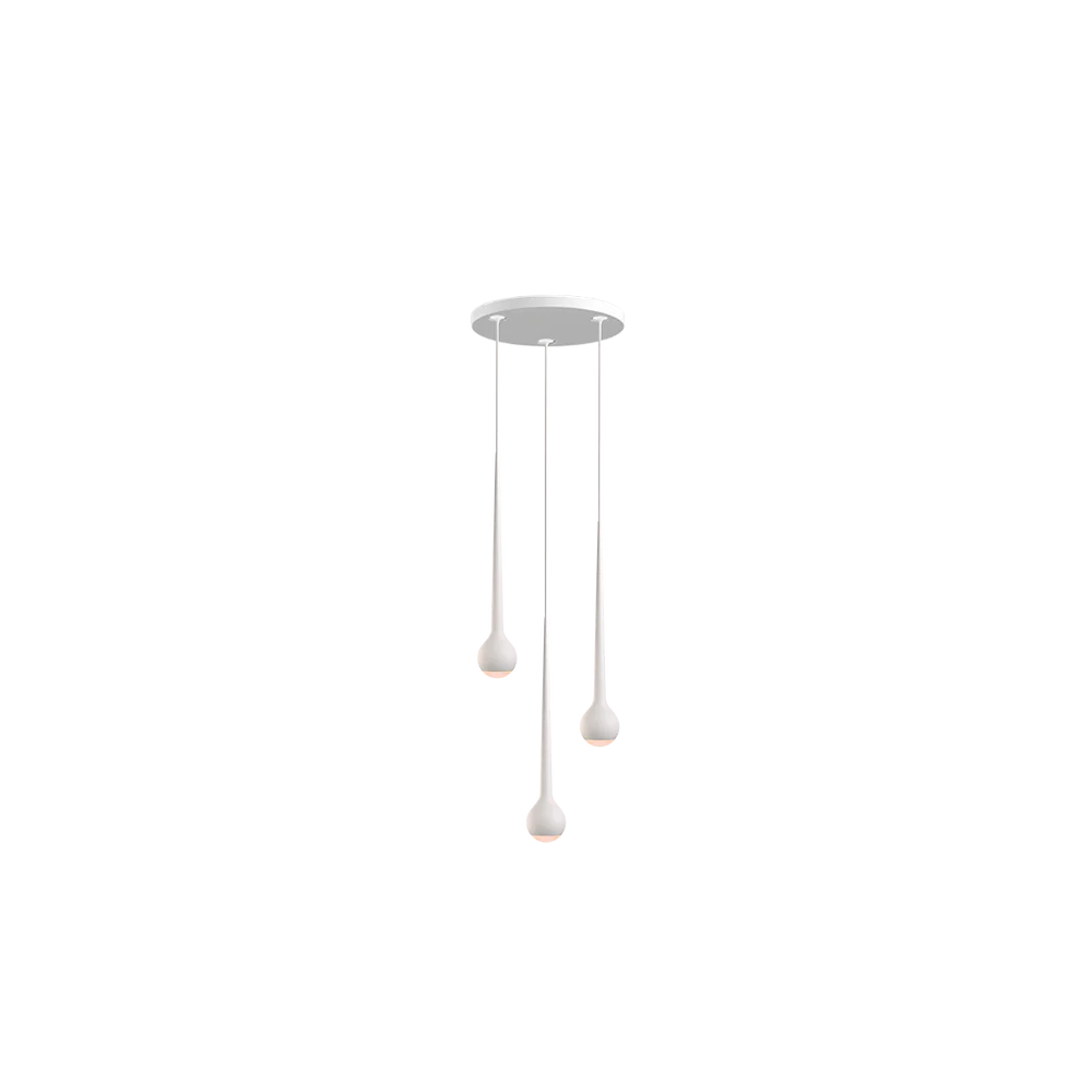 Grau Falling Sun Chandelier Three White - Produktbild 1