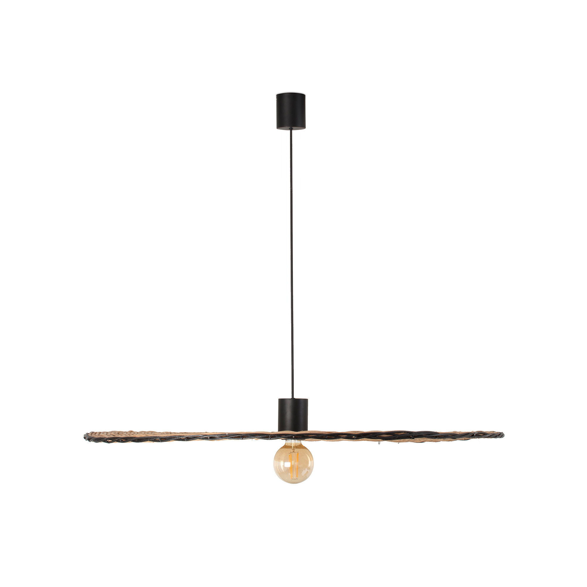 Faro COSTAS 1000 Pendelleuchte schwarz/rattan Faro COSTAS 1000 Pendelleuchte schwarz/rattan - Produktbild 1