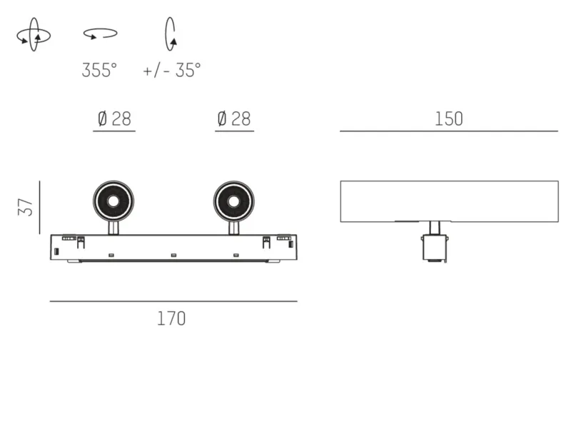 Molto Luce VALO SYSTEM DOUBLE SPOT (weiß) - Produktbild 2