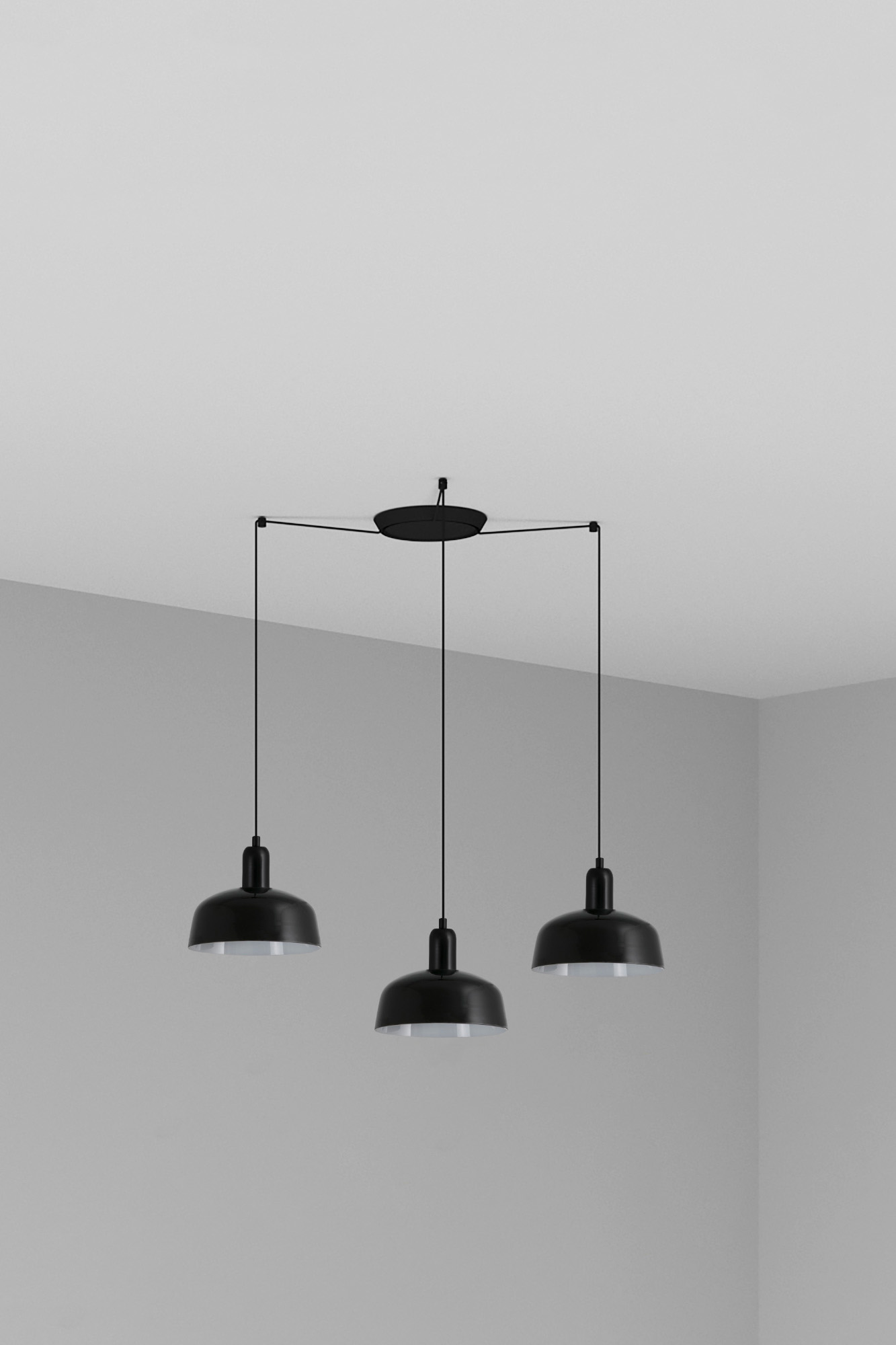 Faro TATAWIN S 3L Pendelleuchte Glas schwarz - Produktbild 1