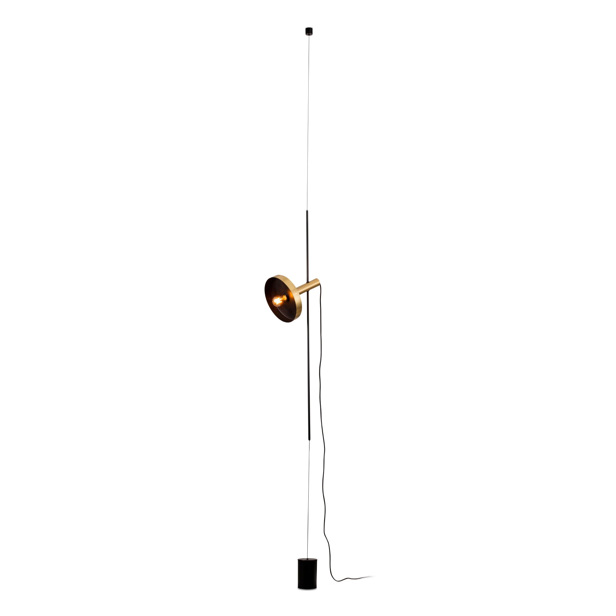 Faro WHIZZ Gold/schwarze Wohnzimmer-Hänge-/Standleuchte - Produktbild 1