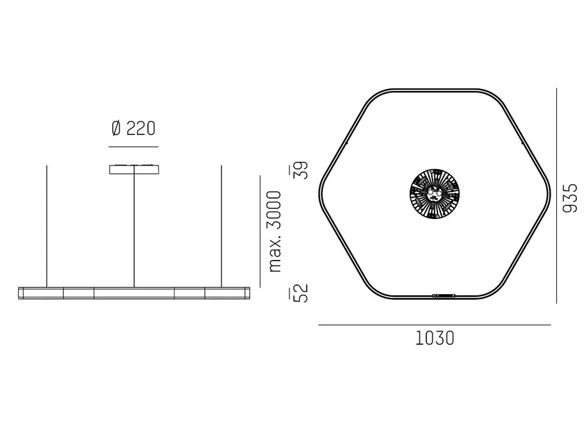Molto Luce LON HEXAGON 1000 PD (schwarz) - 2