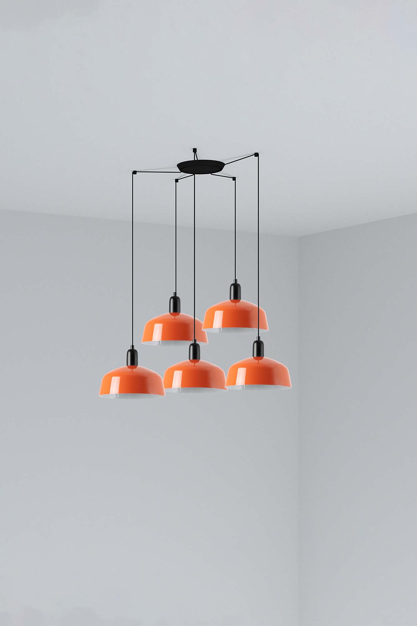 Faro TATAWIN M Metall 5L Pendelleuchte Orange-rot Faro TATAWIN M Metall 5L Pendelleuchte Orange-rot - Produktbild 1