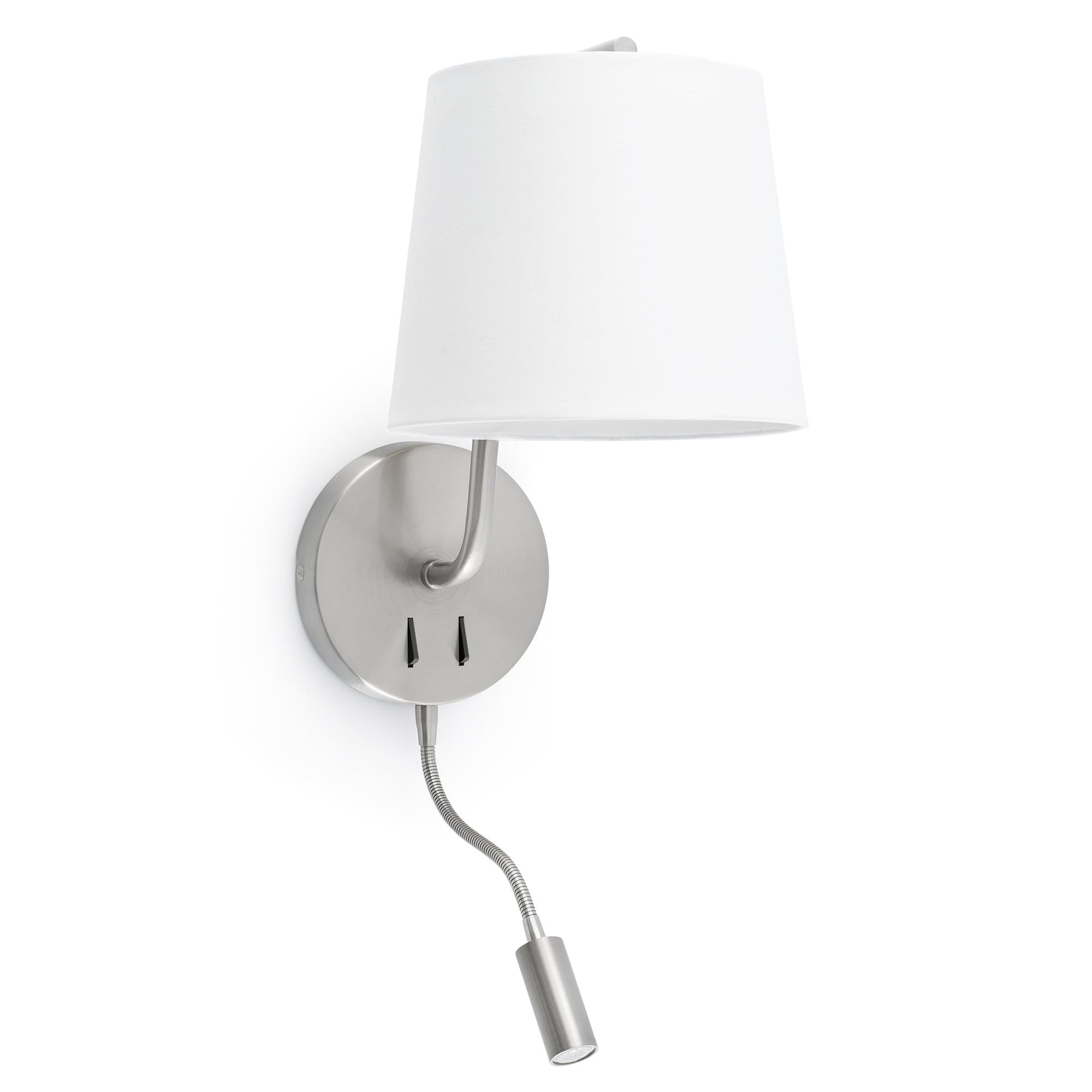 Faro BERNI Wandleuchte satiniert Nickel mit LED-Leser - Produktbild 1