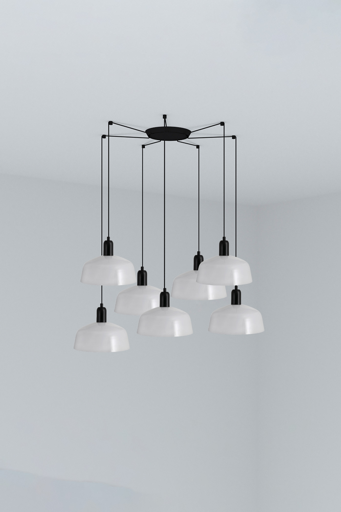 Faro TATAWIN M 7L Pendelleuchte Glas weiß Faro TATAWIN M 7L Pendelleuchte Glas weiß - Produktbild 1