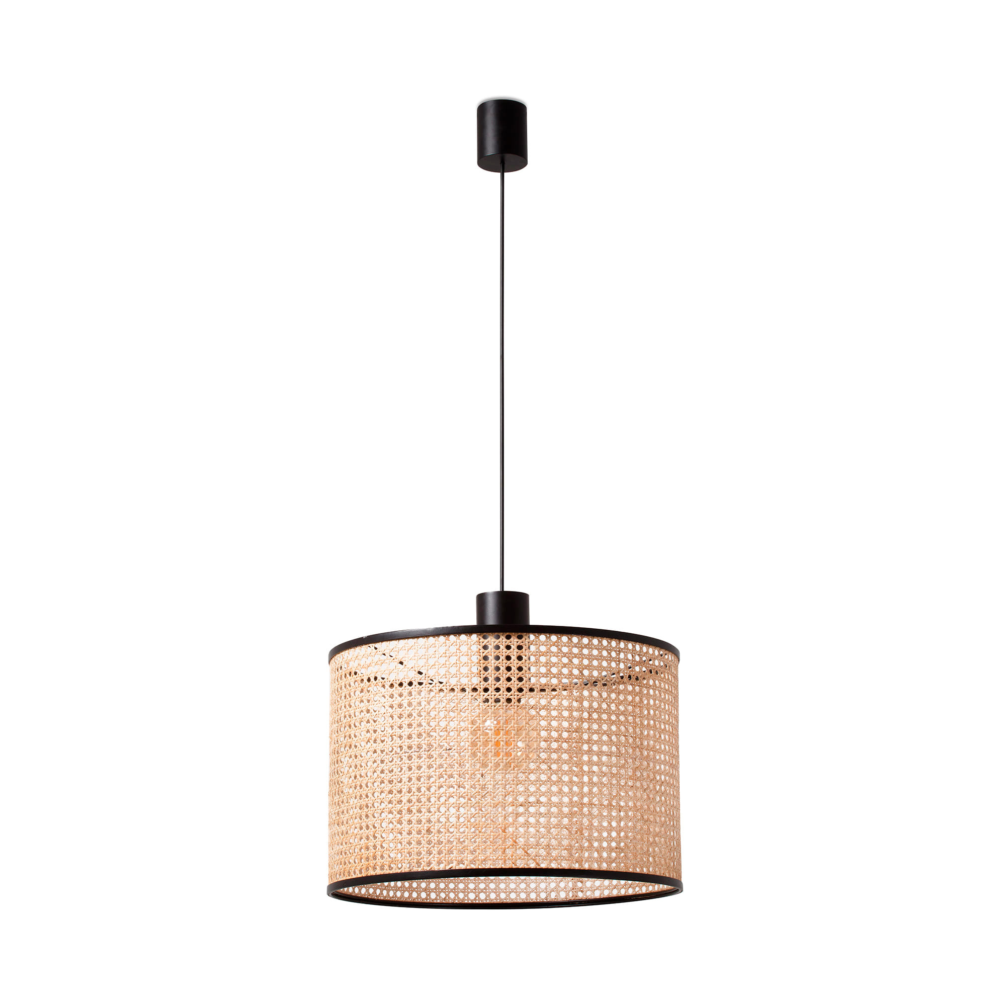 Faro MAMBO 450 Einzelne Pendelleuchte schwarz/rattan - Produktbild 1