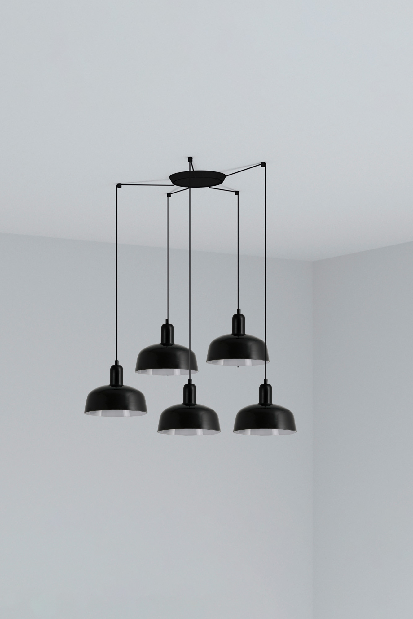 Faro TATAWIN S 5L Pendelleuchte Glas schwarz Faro TATAWIN S 5L Pendelleuchte Glas schwarz - Produktbild 1
