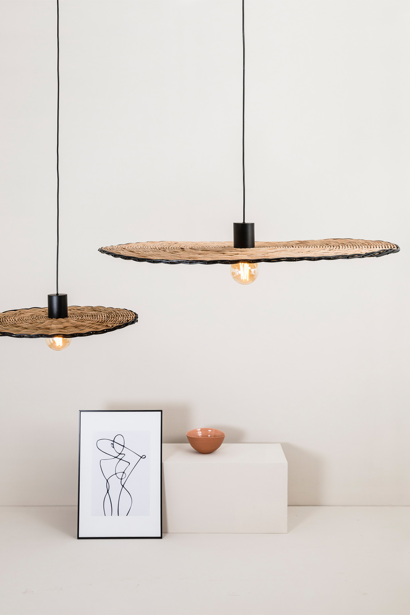 Faro COSTAS 1000 Pendelleuchte schwarz/rattan - Produktbild 6