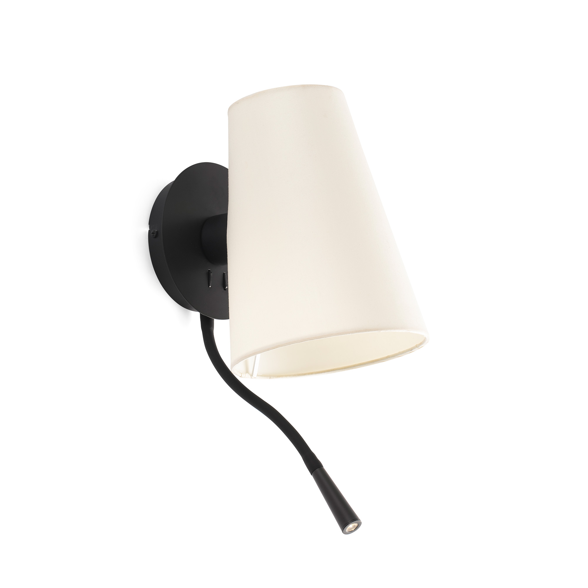 Faro LUPE Schwarz/beige Wandleuchte mit Leser Faro LUPE Schwarz/beige Wandleuchte mit Leser - 1