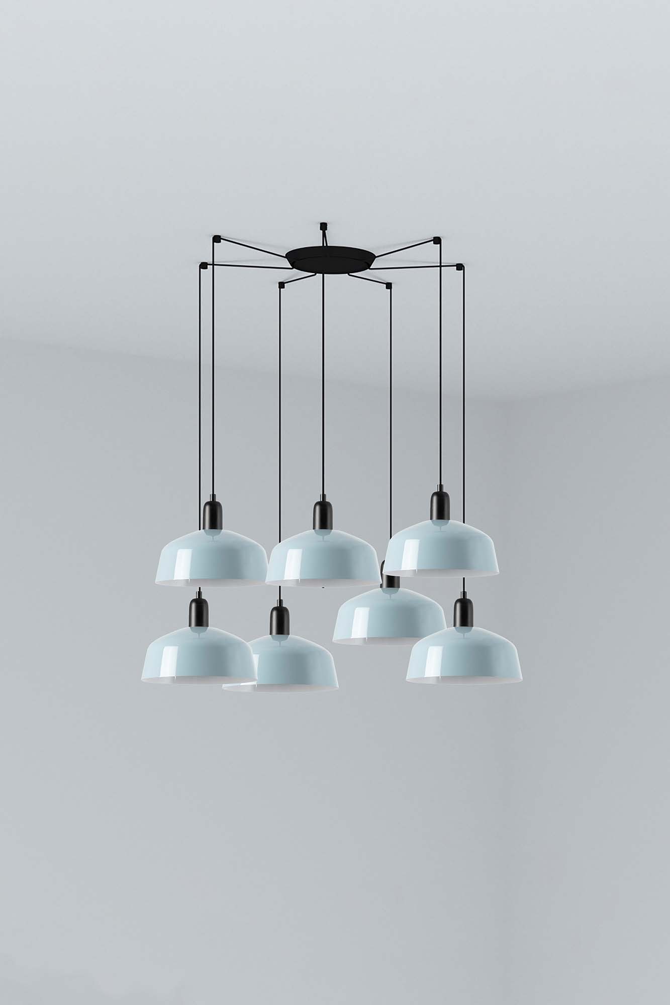 Faro TATAWIN M Metall 7L Pendelleuchte Grau-blau Faro TATAWIN M Metall 7L Pendelleuchte Grau-blau - Produktbild 1