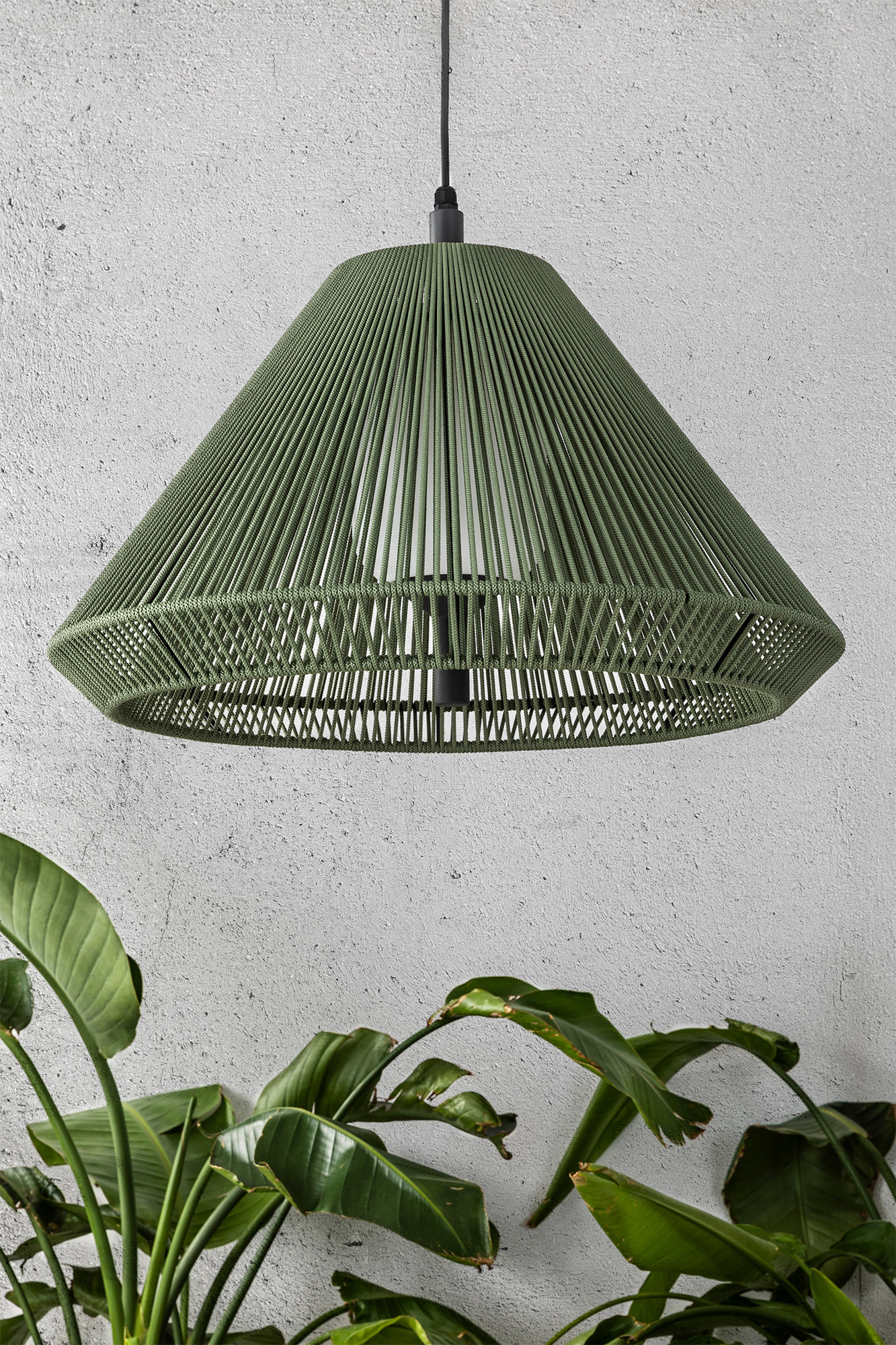 Faro SAIGON OUT C70 olivgrün hängende Lampe mit Kegelabdeckung Faro SAIGON OUT C70 olivgrün hängende Lampe mit Kegelabdeckung - Produktbild 1